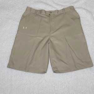 Under Armour Shorts Mens 36R Tan Khaki Chino Casual Athletic Golf